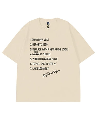 リストデザインステートメント半袖Tシャツ U2131