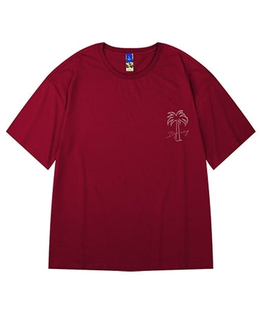 シンプルパームグラフィック半袖Tシャツ U2196
