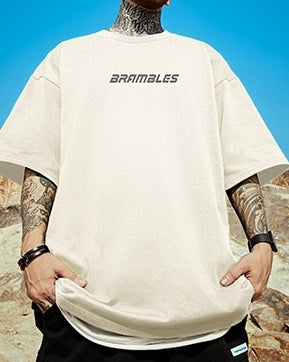 ダークストリートバックプリント半袖Tシャツ U2202