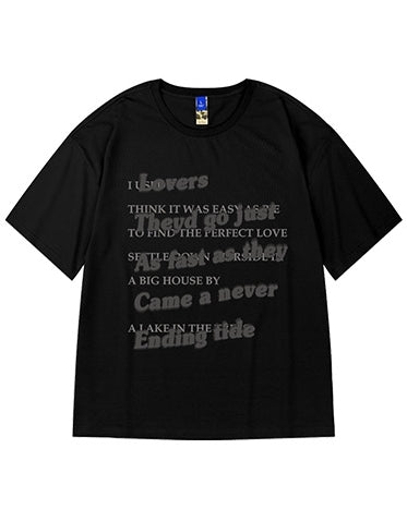ラバーズテキストタイポグラフィTシャツ U2318