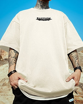 フローティングイニシャルプリント半袖Tシャツ U2190