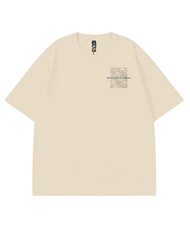 アートテイストグラフィックデザイン半袖Tシャツ U2177