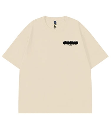 ブラックアウトロゴデザイン半袖Tシャツ U2142