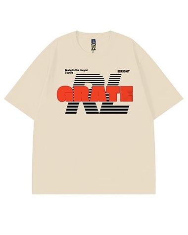 タイポグラフィブロックロゴ半袖Tシャツ U2170