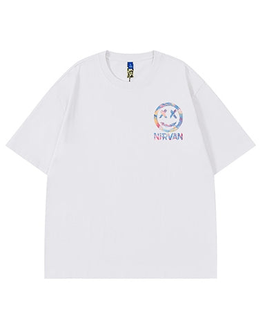 カラフルスマイルバックプリントTシャツ U2127