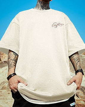 スクリプトロゴバックプリント半袖Tシャツ U2141