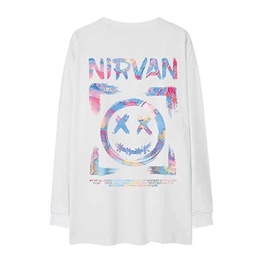 サークルストリートバックプリント長袖Tシャツ U2283