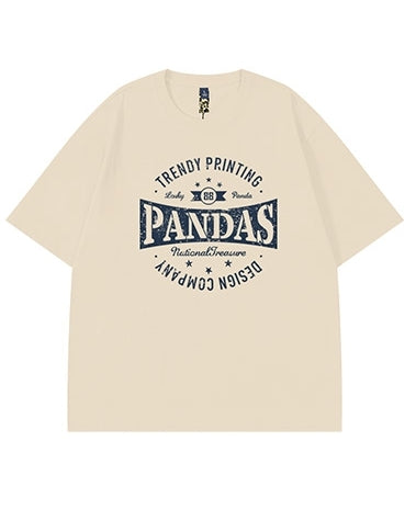 レトロスタイルエンブレム半袖Tシャツ U2137