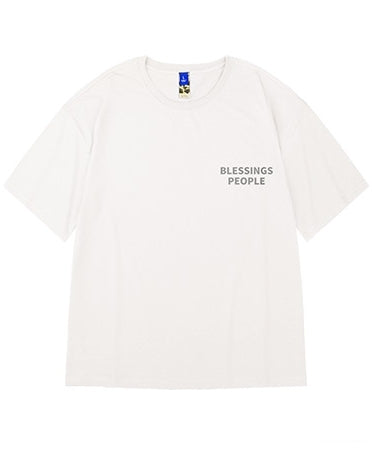 ナイトスカイモチーフバックプリント半袖Tシャツ U2305