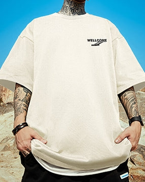 グラフィックウェーブロゴバックプリント半袖Tシャツ U2161