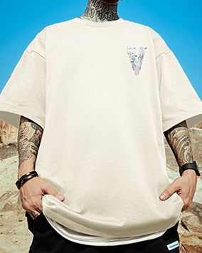 フォグレターグラフィックアート半袖Tシャツ U2191