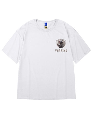 ダークアートフォトグラフィック半袖Tシャツ U2150