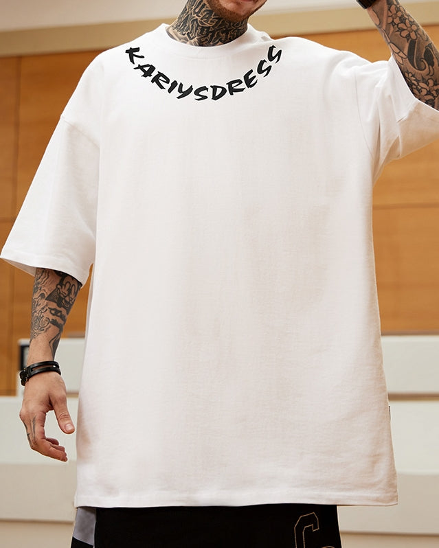 ネックロゴアーチデザイン半袖Tシャツ U2160