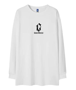 フロントデザインプリント長袖Tシャツ U2273
