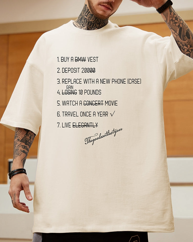 リストデザインステートメント半袖Tシャツ U2131