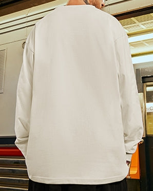 ジオメトリックベアポップグラフィック長袖Tシャツ U2367