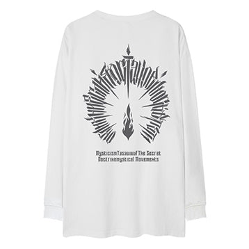 ラウンドネックバックプリント長袖Tシャツ U2269