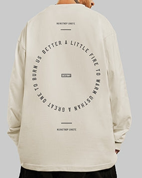 サークルロゴタイポグラフィ長袖Tシャツ U2365