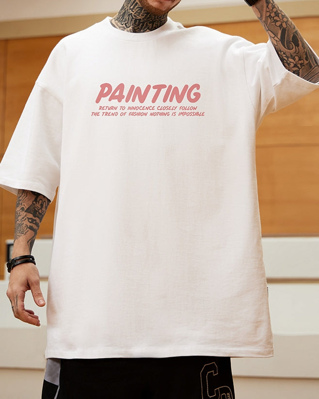 ピンクロゴメッセージプリント半袖Tシャツ U2162