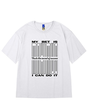 タイポグラフィデザインステートメント半袖Tシャツ U2157