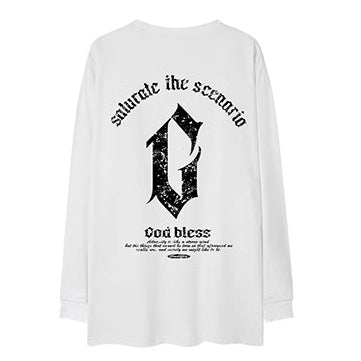 ストリートバックプリント長袖Tシャツ U2281