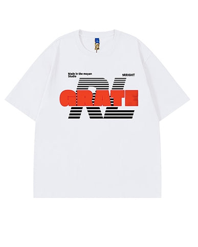 タイポグラフィブロックロゴ半袖Tシャツ U2170