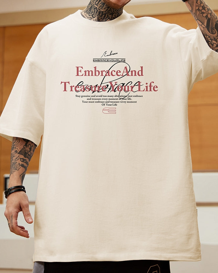タイポグラフィモチーフグラフィック半袖Tシャツ U2134