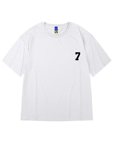 モノクロテキストアート半袖Tシャツ U2200