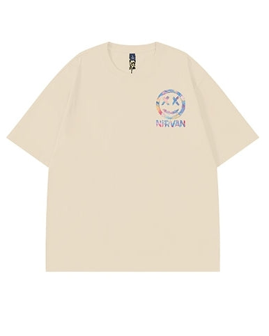 カラフルスマイルバックプリントTシャツ U2127