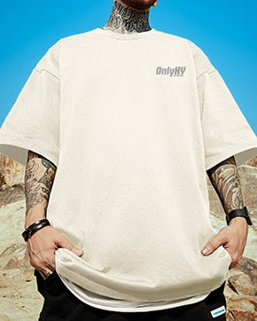 モノトーンバックプリント半袖Tシャツ U2173