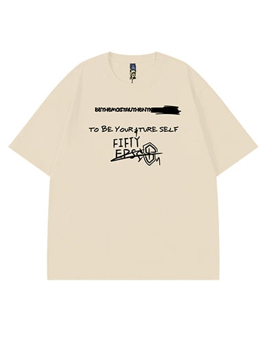 クラッシュレタリング半袖Tシャツ U2187