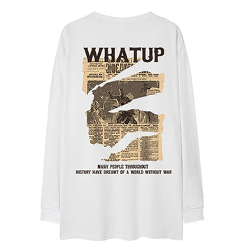 バックデザインプリント長袖Tシャツ U2285