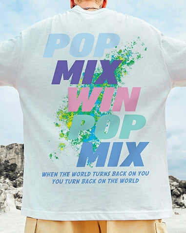 カラースプラッシュタイポ半袖Tシャツ U2240