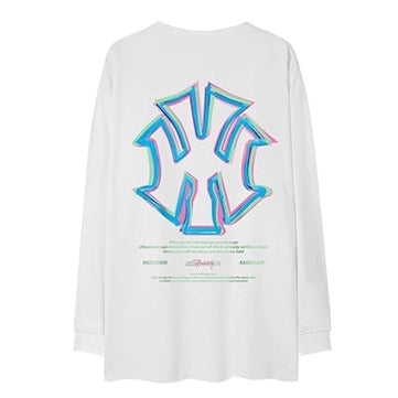 ストリートバックプリント長袖Tシャツ U2279