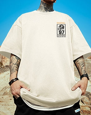 モチベーションテキストレイアウト半袖Tシャツ U2178
