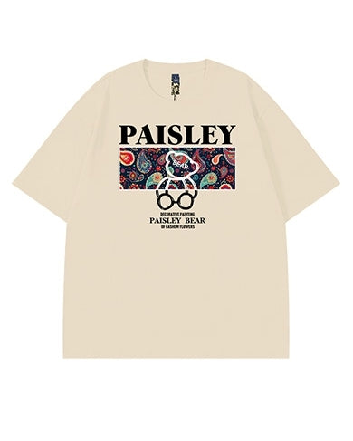 ペイズリーベアグラフィック半袖Tシャツ U2188
