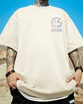 カラフルスマイルバックプリントTシャツ U2127