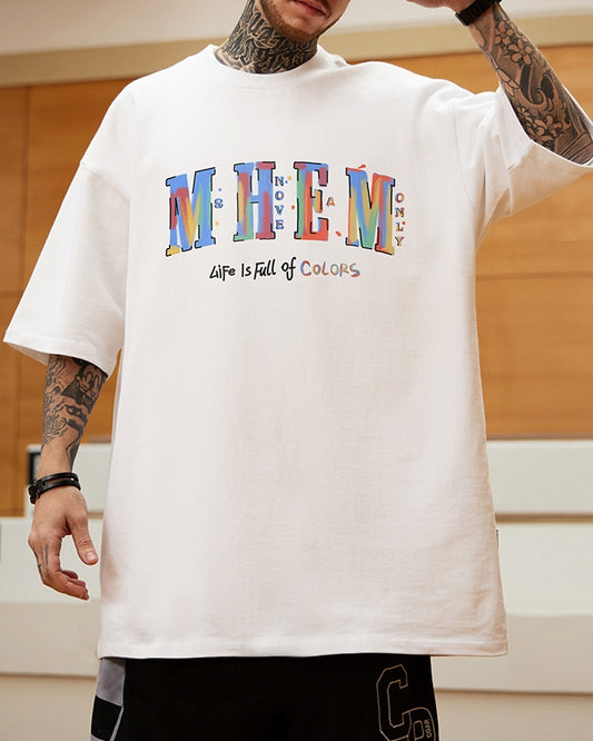 プレイフルタイポアートデザイン半袖Tシャツ U2171