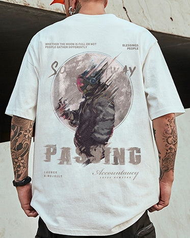 ダークアートフォトグラフィック半袖Tシャツ U2150