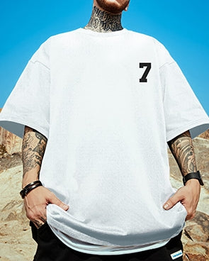 モノクロテキストアート半袖Tシャツ U2200
