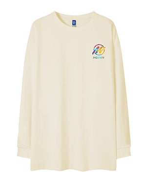 カラフルシンボルヒューマンモチーフ長袖Tシャツ U2366