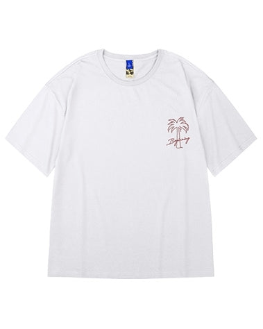 シンプルパームグラフィック半袖Tシャツ U2196