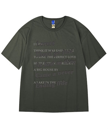 ラバーズテキストタイポグラフィTシャツ U2318