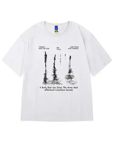 リフレクションアートプリント半袖Tシャツ U2287