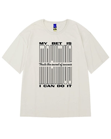 タイポグラフィデザインステートメント半袖Tシャツ U2157