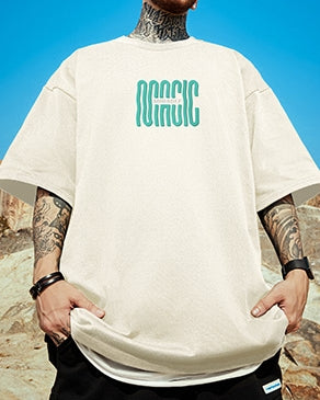 タイポディストーションプリント半袖Tシャツ U2172