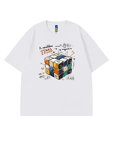 キューブプリント半袖Tシャツ U2114