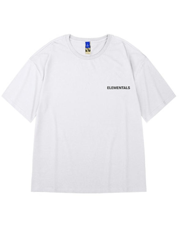 シンプルモノトーンストリート半袖Tシャツ U2298