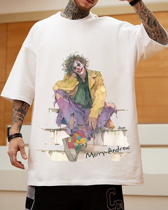 【OUTLET/即納】カラフルアートクラウン半袖Tシャツ U2215