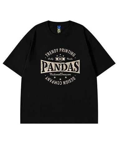 レトロスタイルエンブレム半袖Tシャツ U2137